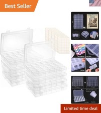 Bead Organizer Storage 8 Pack 36 Grid Jewelry Tackle Craft Box Adjustable  C...