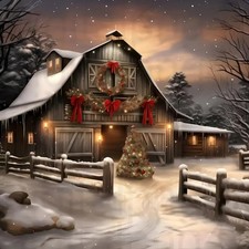 Christmas Night House Diamond Painting Kit for Adults 5D DIY