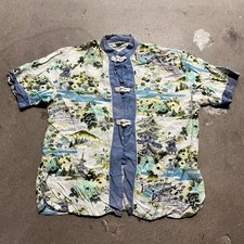 True Vintage 1950  s 100 Rayon loop Collar Shirt Large