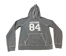 Abercrombie Fitch Y2K Hoodie Sweatshirt Small Logo 84 Gray Preppy