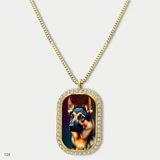 New Cute German Shepherd Dog Breed Fashion Pendant Necklace Chain Graphic Dog Ta