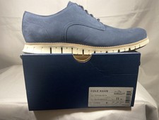 COLE HAAN ZEROGRAND C41432 Plain Toe Ox Men's Blue Nubuck Men's 11 220