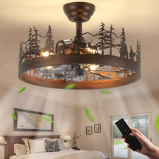 Rustic 21" Farmhouse Ceiling Fan with Light for Living Room  Bedroom