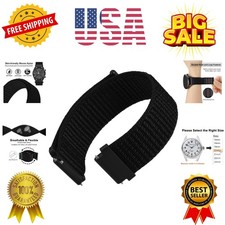 18mm Adjustable Nylon Watch Band, Quick Release Sport Loop Strap Black