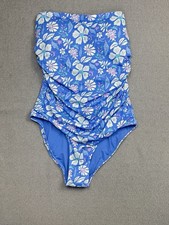 Vineyard Vines Women s Floral One Piece Swimsuit Blue Ruched XS NWT