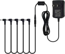 DC 9V1A Guitar Pedal Power Supply Adapter 9V 1A Tip Negative 5 Way Black