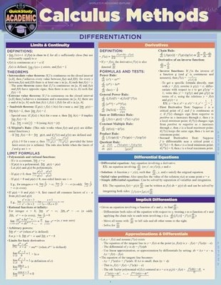 Calculus Methods : QuickStudy Laminated Reference Guide by Ken Yablonski and ...