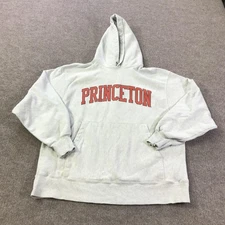 Princeton Tigers Hoodie Sweatshirt Mens Large Gray NCAA Champion Reverse Weave