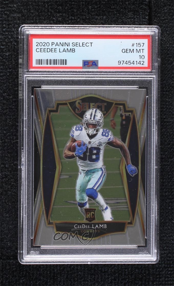 2020 Panini Select Premier Level CeeDee Lamb #157 PSA 10 GEM MT Rookie RC 14t3