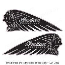 BM-12150 Reflective Indian Motorcycle Bonnet Safety Bike Window Decal Sticker