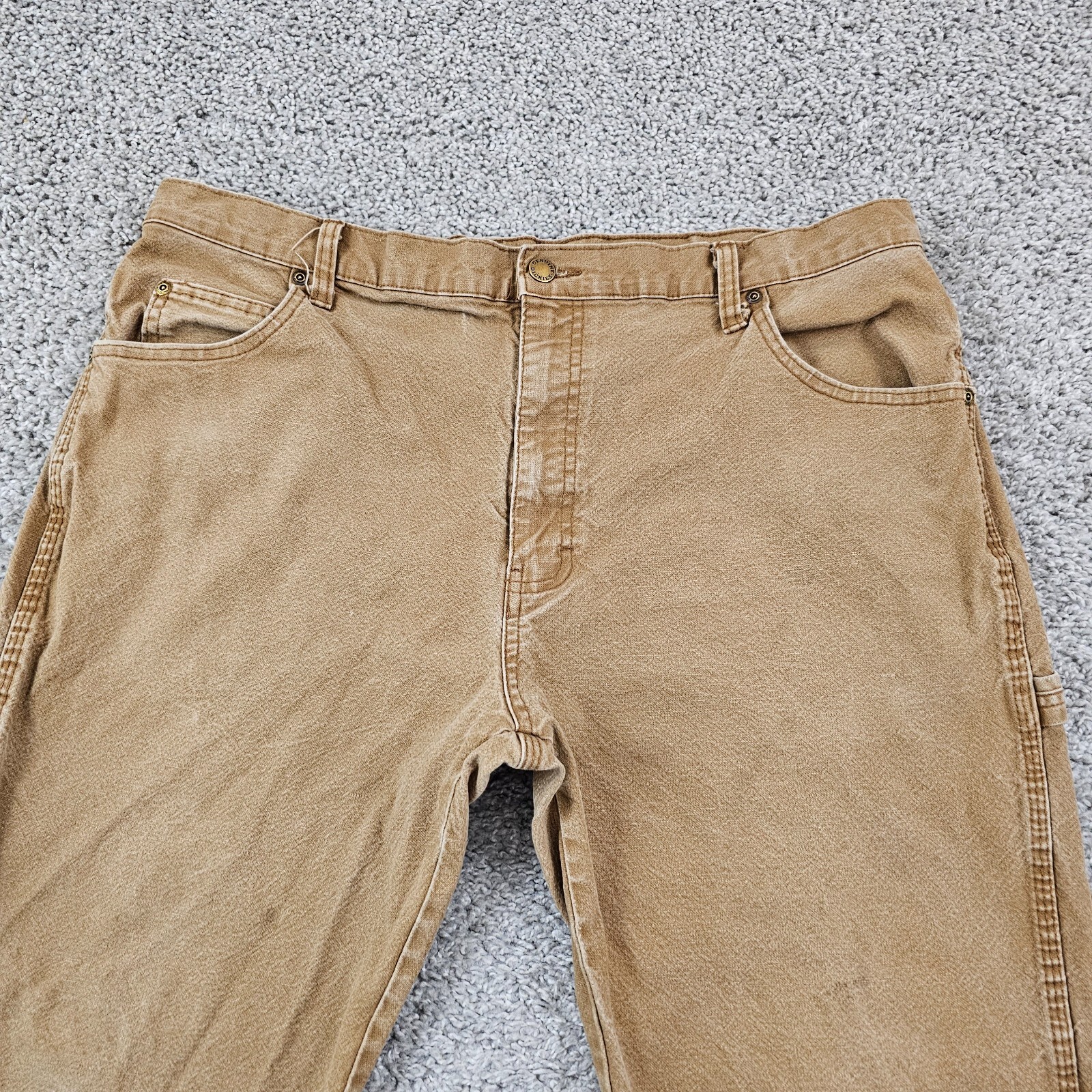 Dickies Pants Mens 38 Brown Carpenter Relaxed Fit Canvas Work Wear