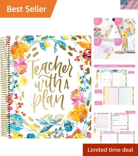 Undated Teacher Planner & Calendar - Academic Organizer with Colorful Tabs