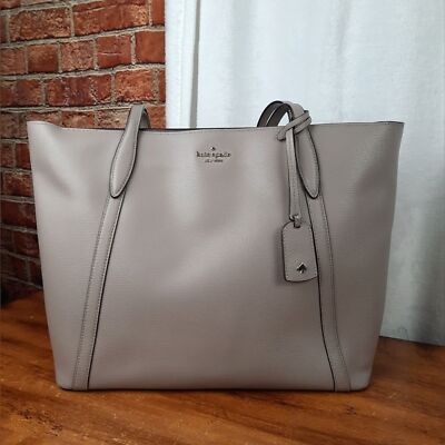 Kate Spade Genuine Saffiano Leather Taupe Tote Bag NWOT