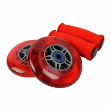 RED Replacement Razor Scooter Wheels, ABEC 7 Bearings, RED Grips