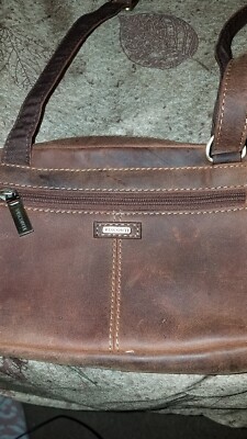visconti london Raw Leather Crossbody Messenger Style Bag With Adjustable Straps