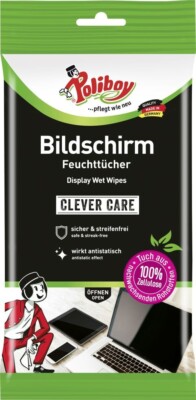 Poliboy Bildschirm Feuchttücher für Monitor Laptop Fernseher Tablet Smartphone