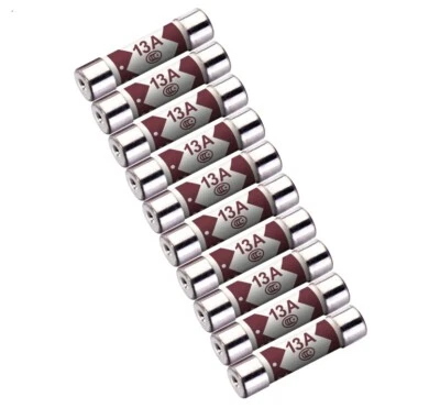 BG 13 AMP Domestic 240V Household Mains Plug Fuse Electrical Cartridge Fuses 10