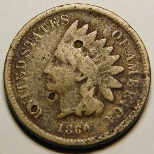 1860 Indian Head Cent Pointed Bust (FS-401)  Actual Coin Pictured