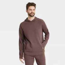 All In Motion Men's Pullover Hooded Waffle Knit Hoodie Athletic Fit