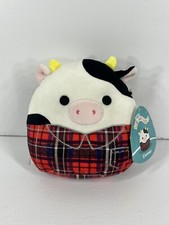 Squishmallows 7" Connor the Cow Flannel Fall Plaid Harvest Kellytoy 2022 NEW NWT