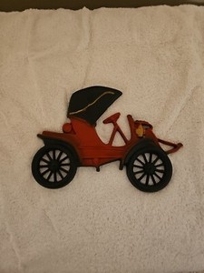 Vintage Cast Metal, Red Antique Car Wall Decor By Midwest - Y211