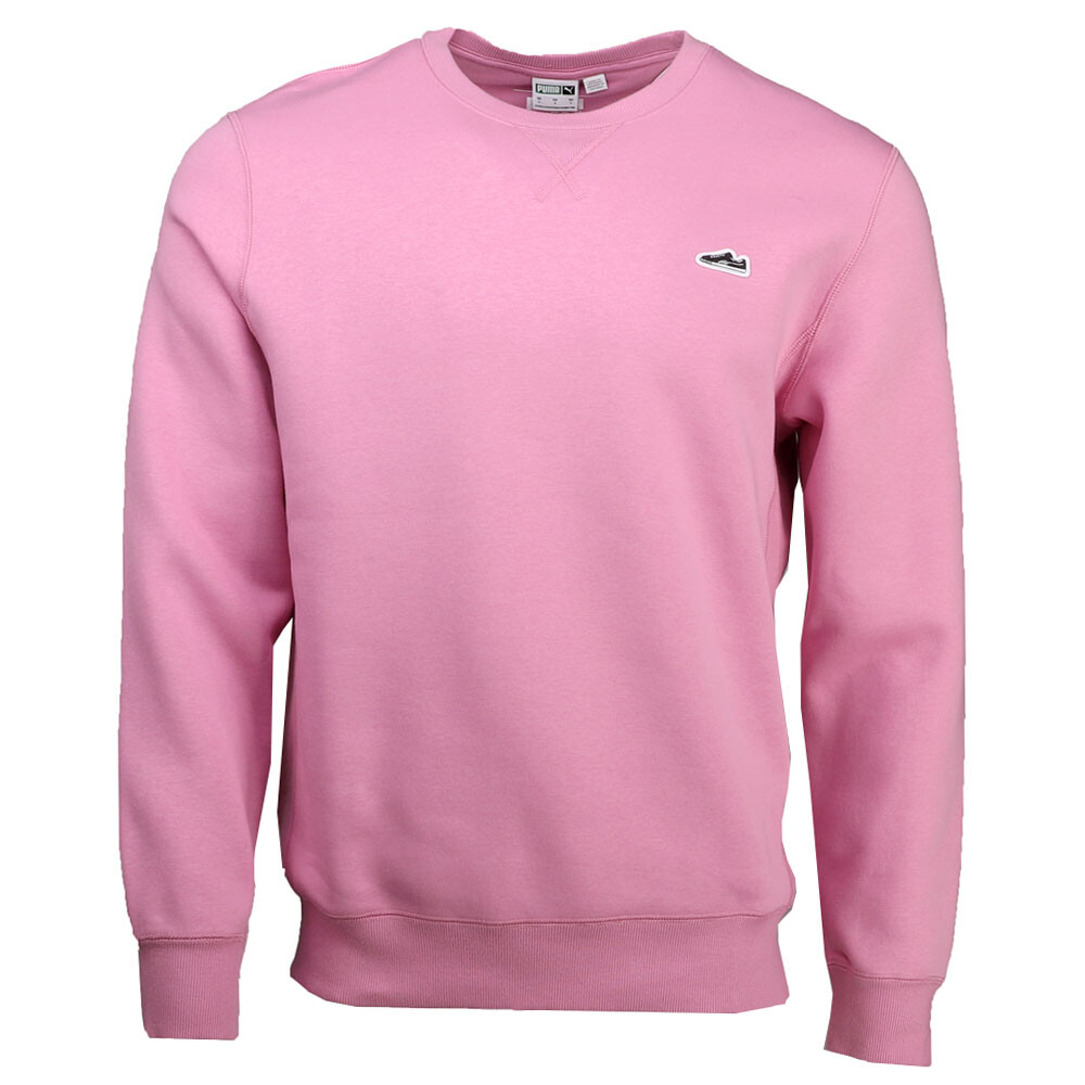 Замшевая толстовка с круглым вырезом Puma, мужские розовые повседневные топы 62598248