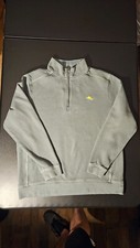 Tommy Bahama Mens L Gray 1/4 Zip Casual Pullover MidWeight Long Sleeve
