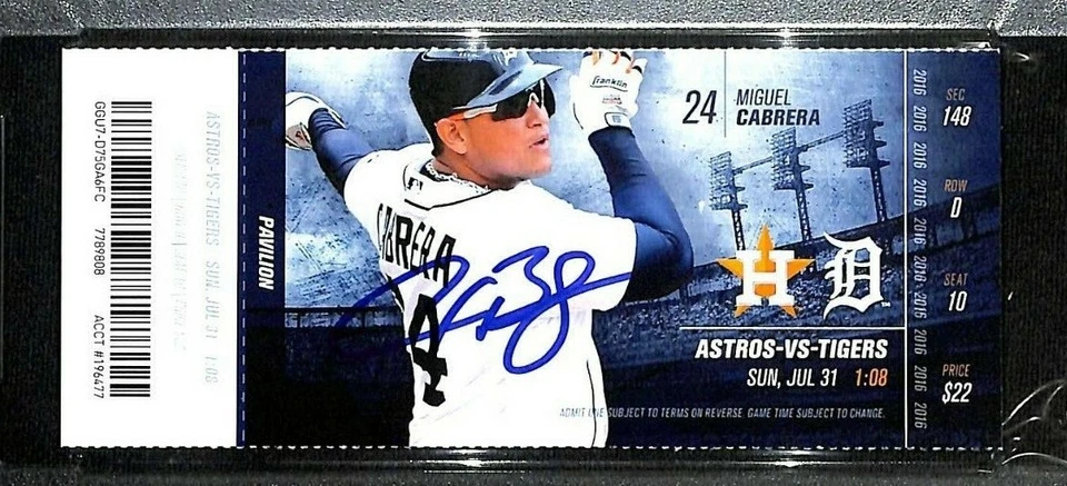 ALEX BREGMAN Signed Auto 1st MLB Hit Full Ticket 7/31/16 Graded PSA/DNA 10 GEM - Image 2 of 4