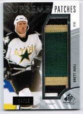 20/21 2020 SP GAME USED BRETT HULL SP-HU SUPREME PATCHES /15 DALLAS STARS