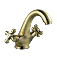 Retro Bronze Zweigriff Waschtischarmatur Badarmatur Wasserhahn FüR Waschbecken