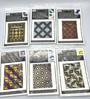 6 Create-A-Quilt Patterns Point Facet Flighty Pyramid Path Feather Wik & Logsdon