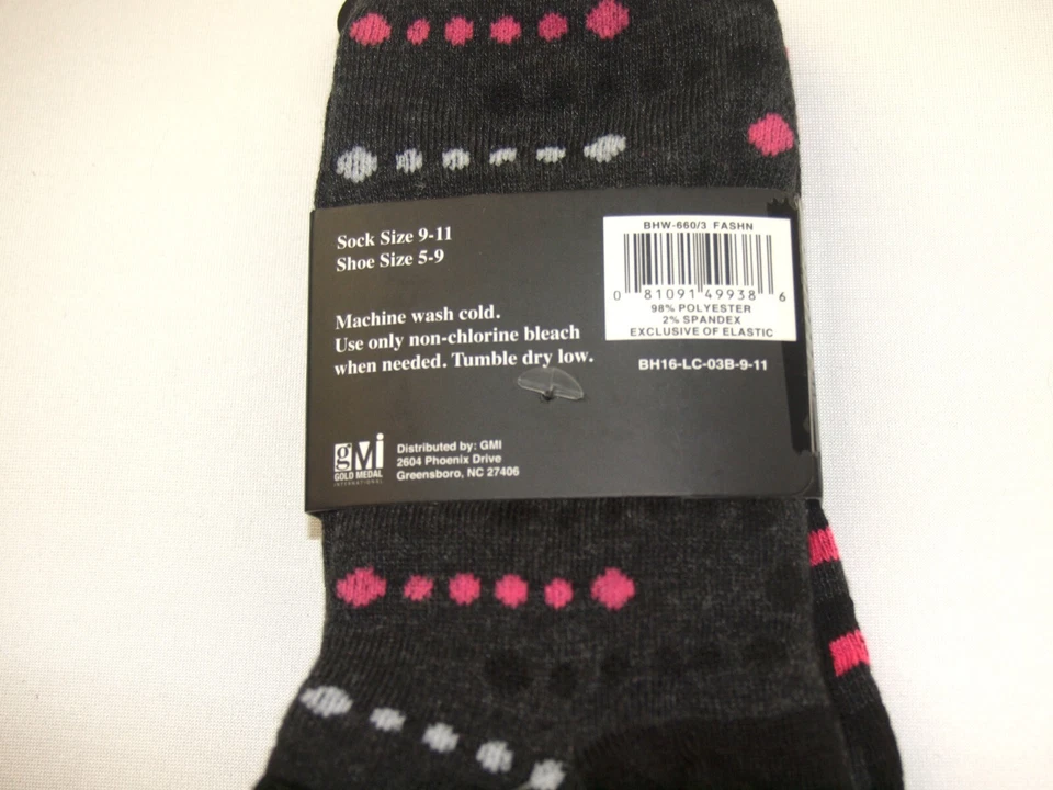 Beverly Hills Polo Club 3 pares de calcetines tobilleros para mujer rosa y negro NUEVO Foto 2 de 4