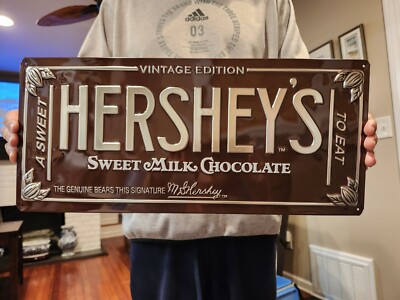 (1) Brand New Ande Rooney Hershey Chocolate Bar 2012 Heavily Embossed Tin Sign