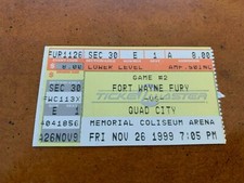 1999 Fort Wayne Fury v Quad City Thunder CBA Basketball Ticket Jeff McInnis