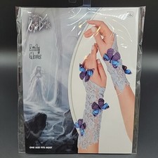 Corpse Bride Emily Gloves with Butterflies for Cosplay or Costume Tim Burton