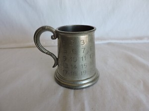 Child’s Sheffield English Pewter Mug with Alphabet and Numbers