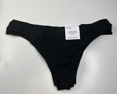 Divided NWT women s 7pck XXL black low rise thong panties SF12
