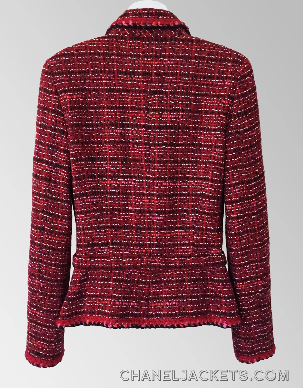 $3.995 GIACCA CHANEL VINTAGE rossa multi tweed * FR 28 US 2 4 ~ IMMACOLATA