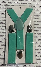 Unbranded Toddler Teal Adjustable Clip-On Suspenders BRAND NEW
