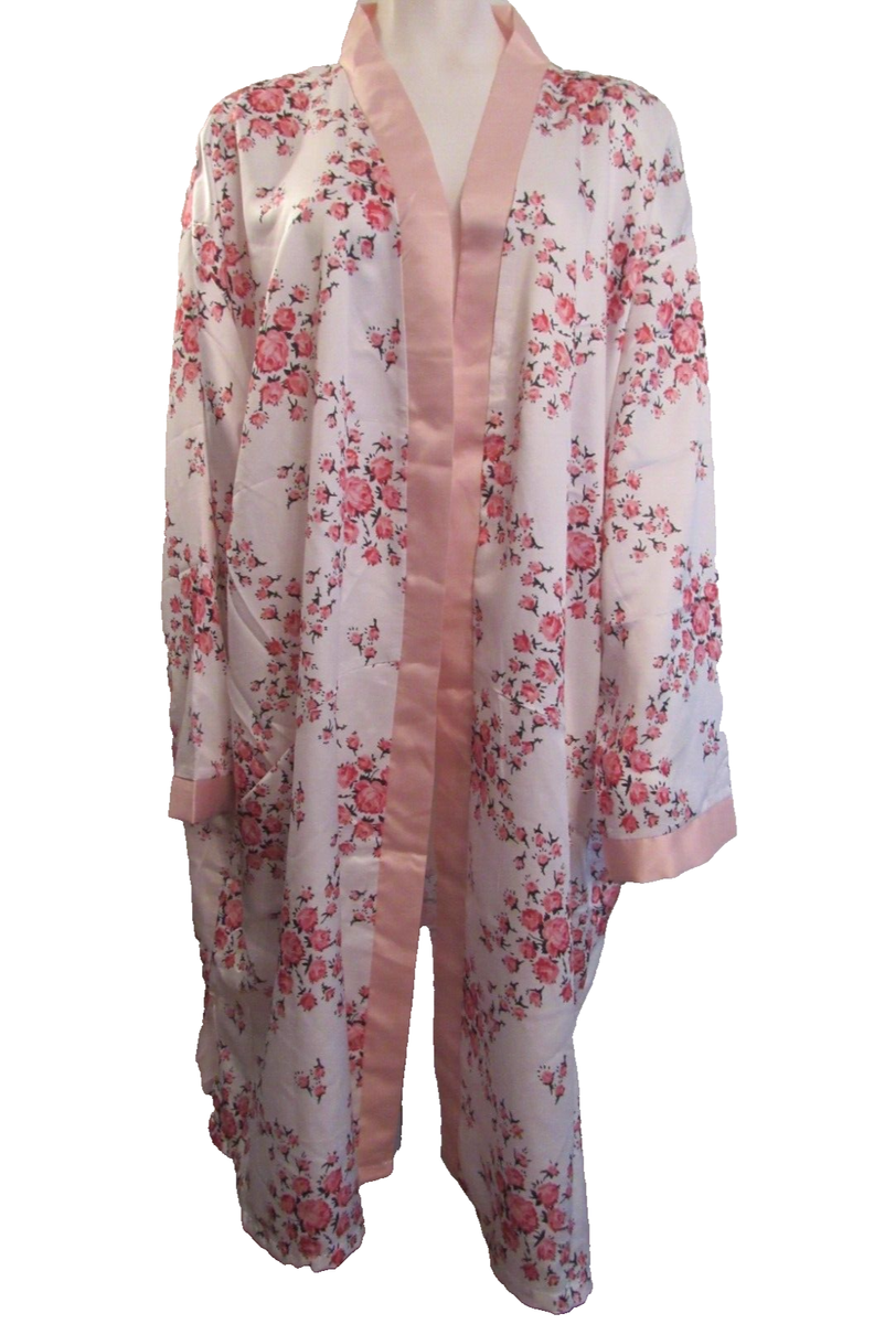 Morgan Lane Women's Robe Plus X White Pink Floral Rose Pool Cover