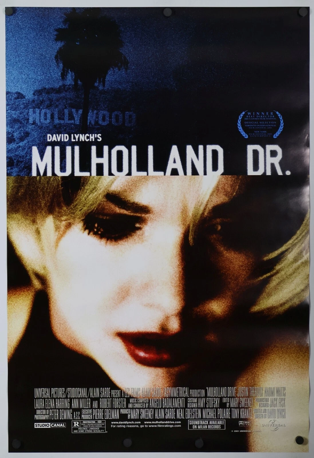 Mulholland Drive original DS movie poster - 27x40 D/S 2001 Style B - David Lynch