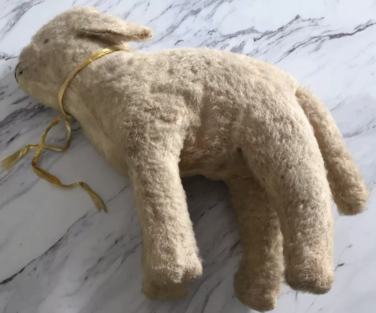 Antique 1930 s MERRYTHOUGHT Original Label Collectible Lamb Made In England