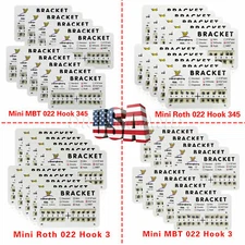 200* Dental Orthodontic Bracket Braces Roth/MBT 022" Slot 3/345 hooks Metal new