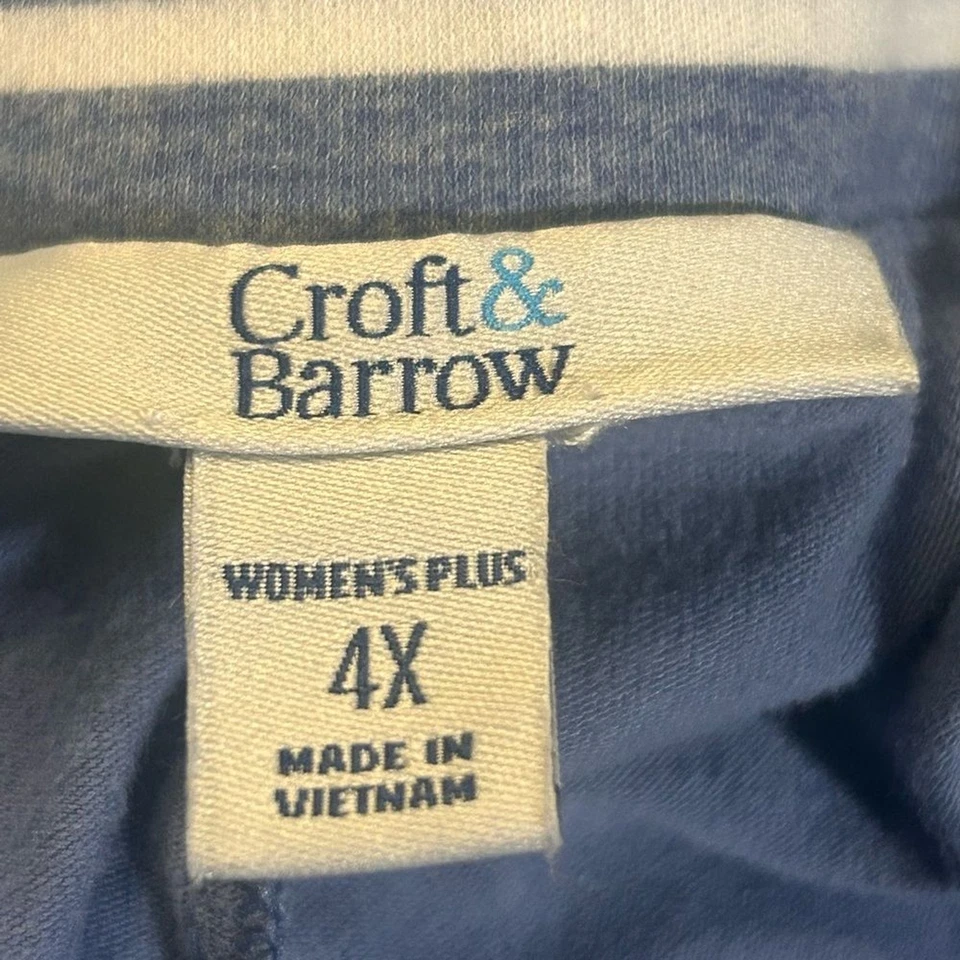 Croft and Barrow Skort Mujer’s 4x Punto Suave Rayas Azul y Blanco con Bolsillos Foto 4 de 4