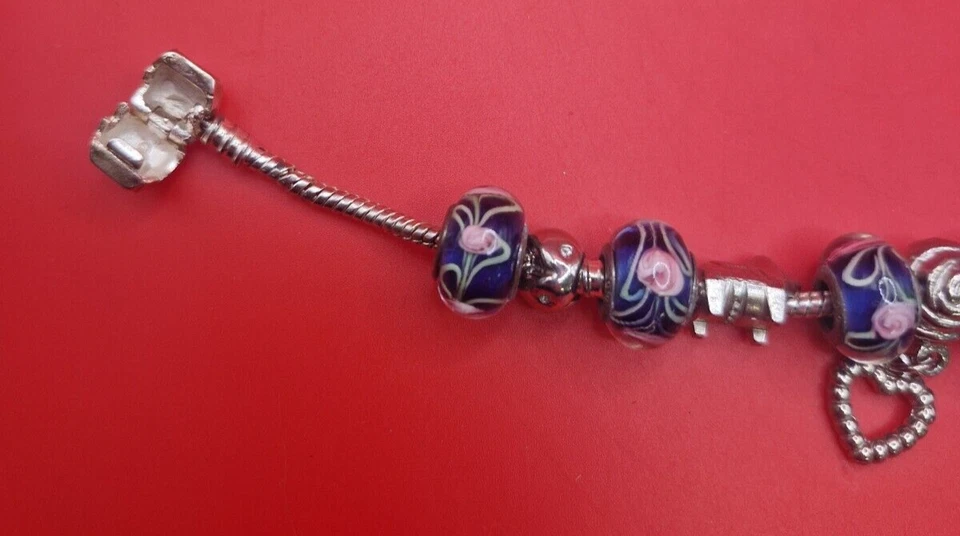 Pandora Silver bracelt with 14 Charms - Image 4 of 4