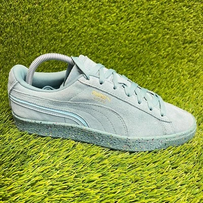 Puma Suede Triplex Mono Boys Size 7Y Turquoise Blue Walking Shoes Sneakers - Image 1 of 4