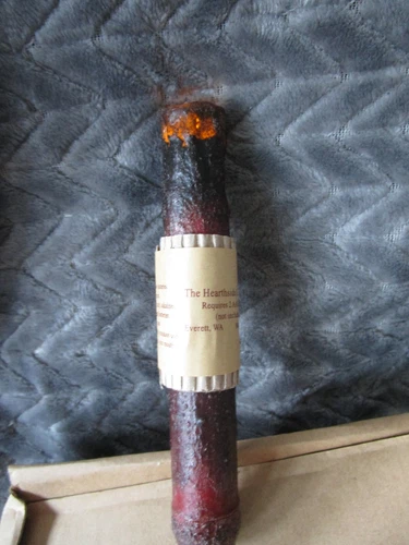 6" Burgundy Battery Operated TIMER Candle drip #84054 Flameless