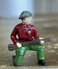 Vintage Kneeling Soldier with Rifle Metal Miniature Toy