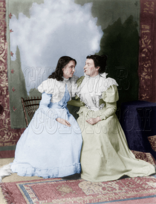 Helen Keller Annie Sullivan Miracle Worker color photo