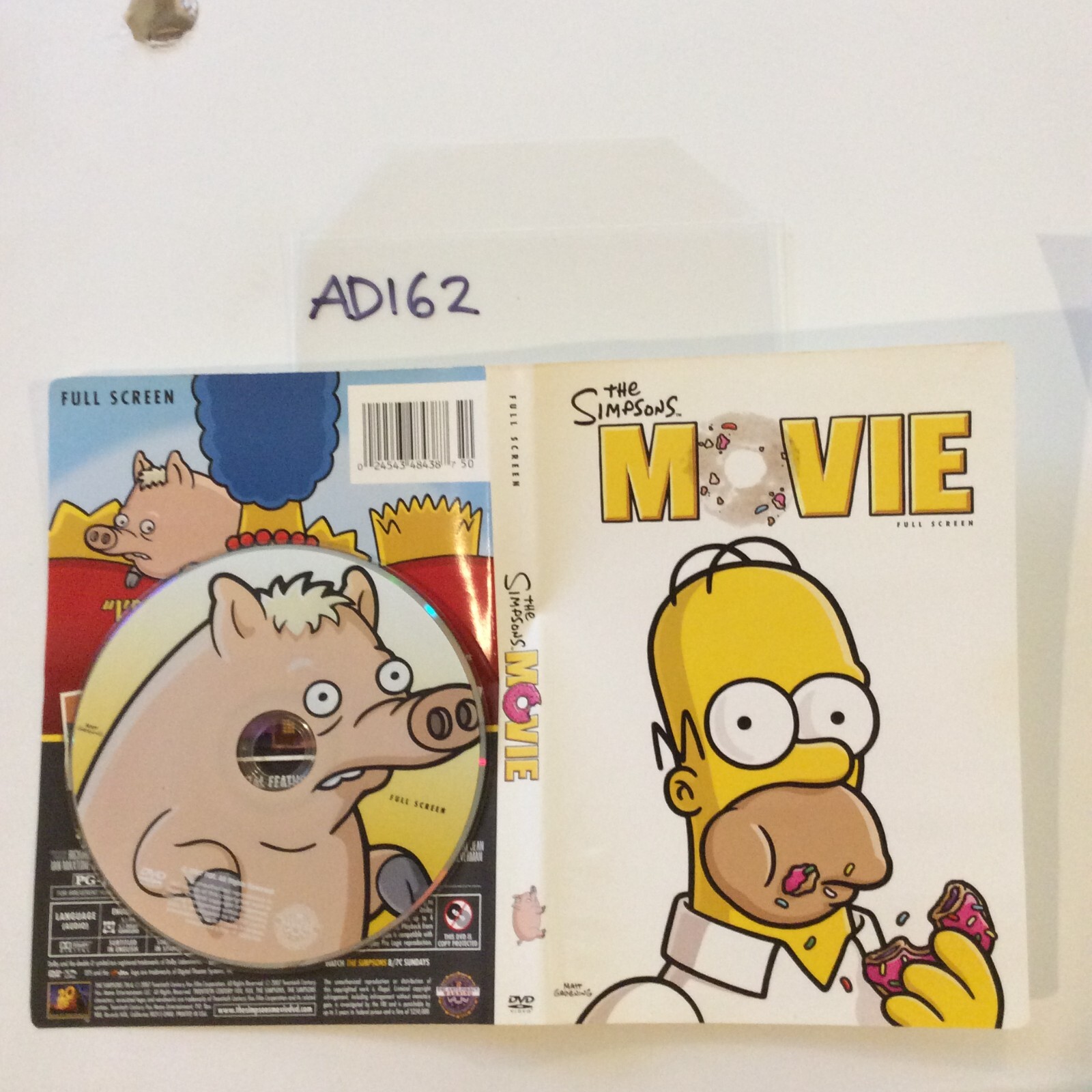 Simpsons Tracking The Simpsons Movie (DVD, 2007, Full Frame) No Case No Tracking #AD162 ...